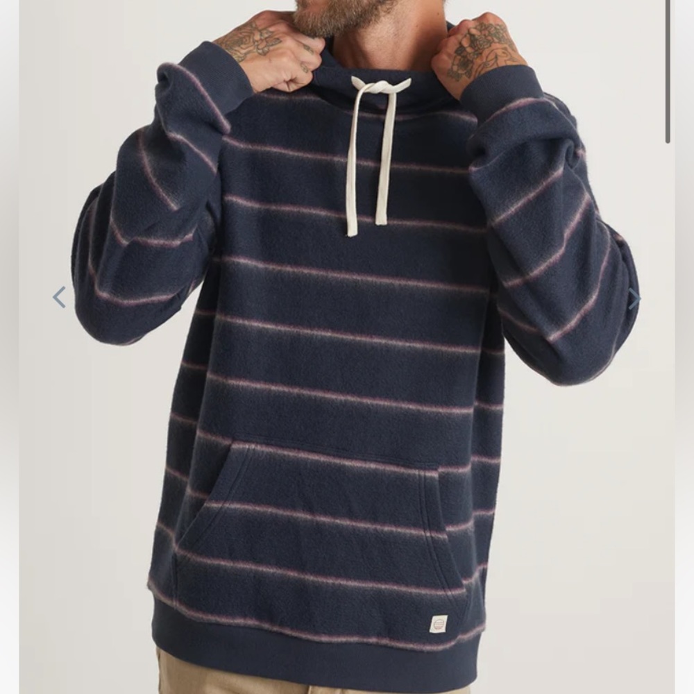 Marine Layer Fleece Out Hoodie in Blue Nights